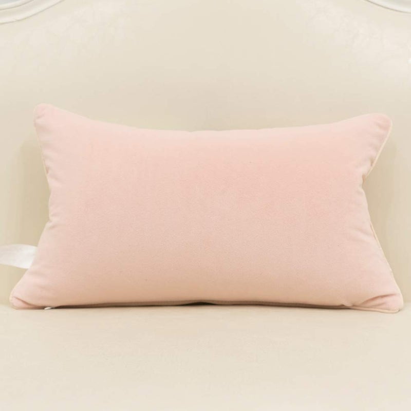 Avigers 12 x 20 Inches Pink White Gold Leather Striped Patchwork Velvet Cushion Case Luxury Modern Throw Pillow Cover Decorative Pillow for Couch Living Room Bedroom Car - Image 2